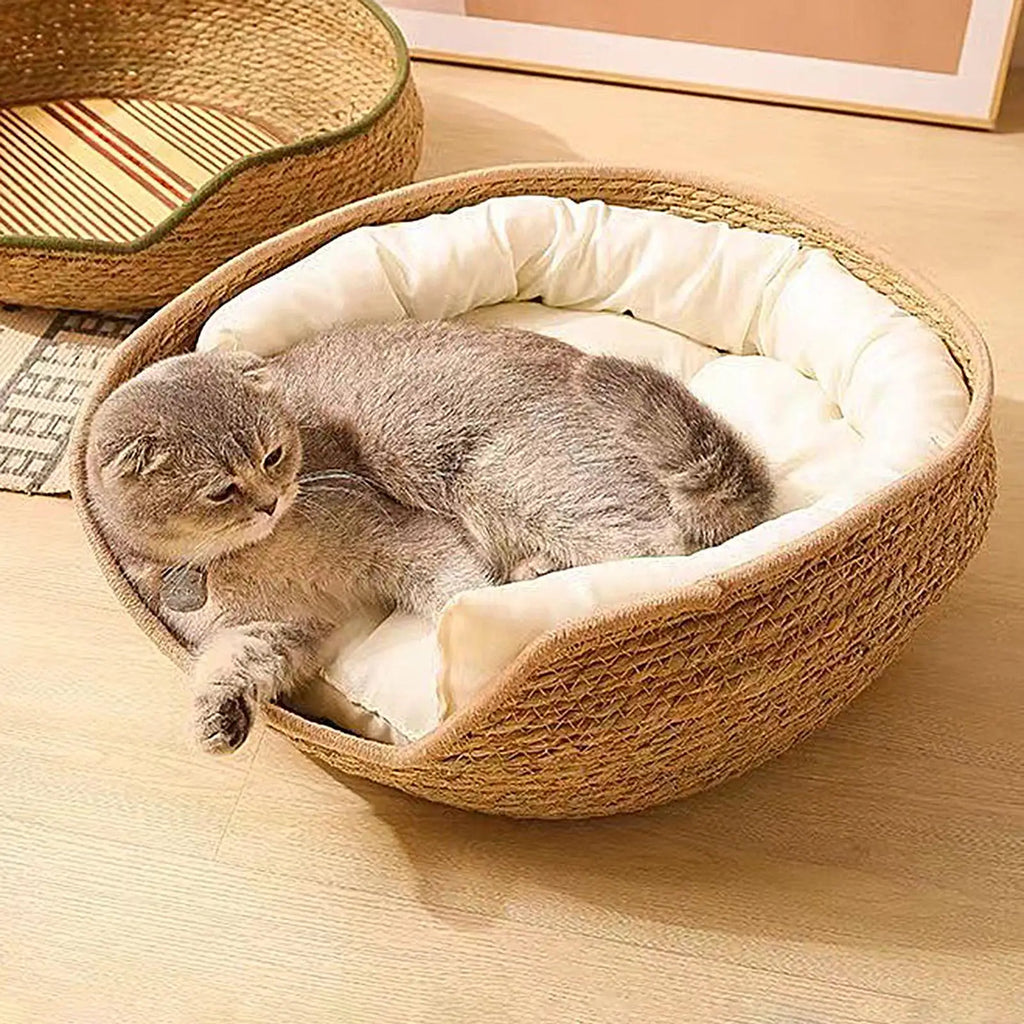Woven Cotton Rope Cat Bed
