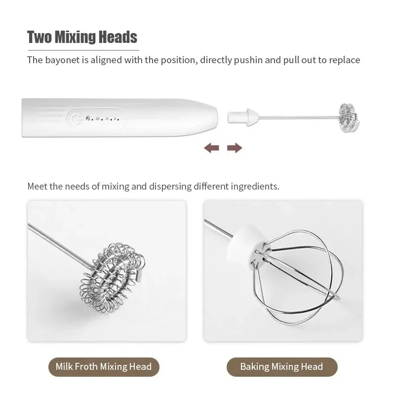 Cordless Milk Frother & Mini Whisk