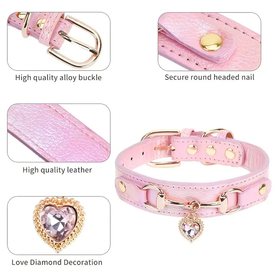 Delicate PU Leather Pet Collar