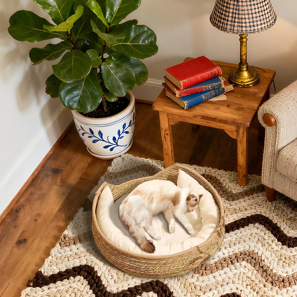 Woven Cotton Rope Cat Bed