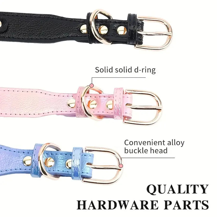 Delicate PU Leather Pet Collar