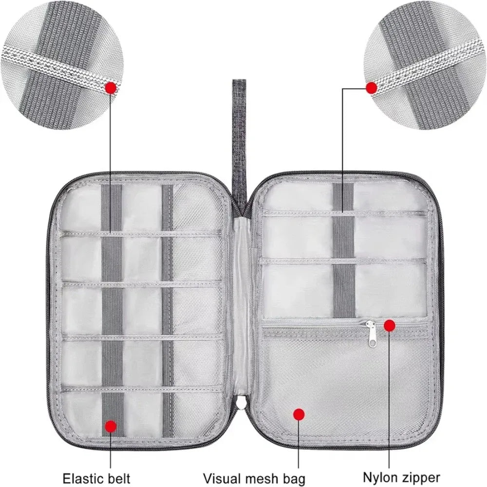 Portable Electronics Organizer Pouch