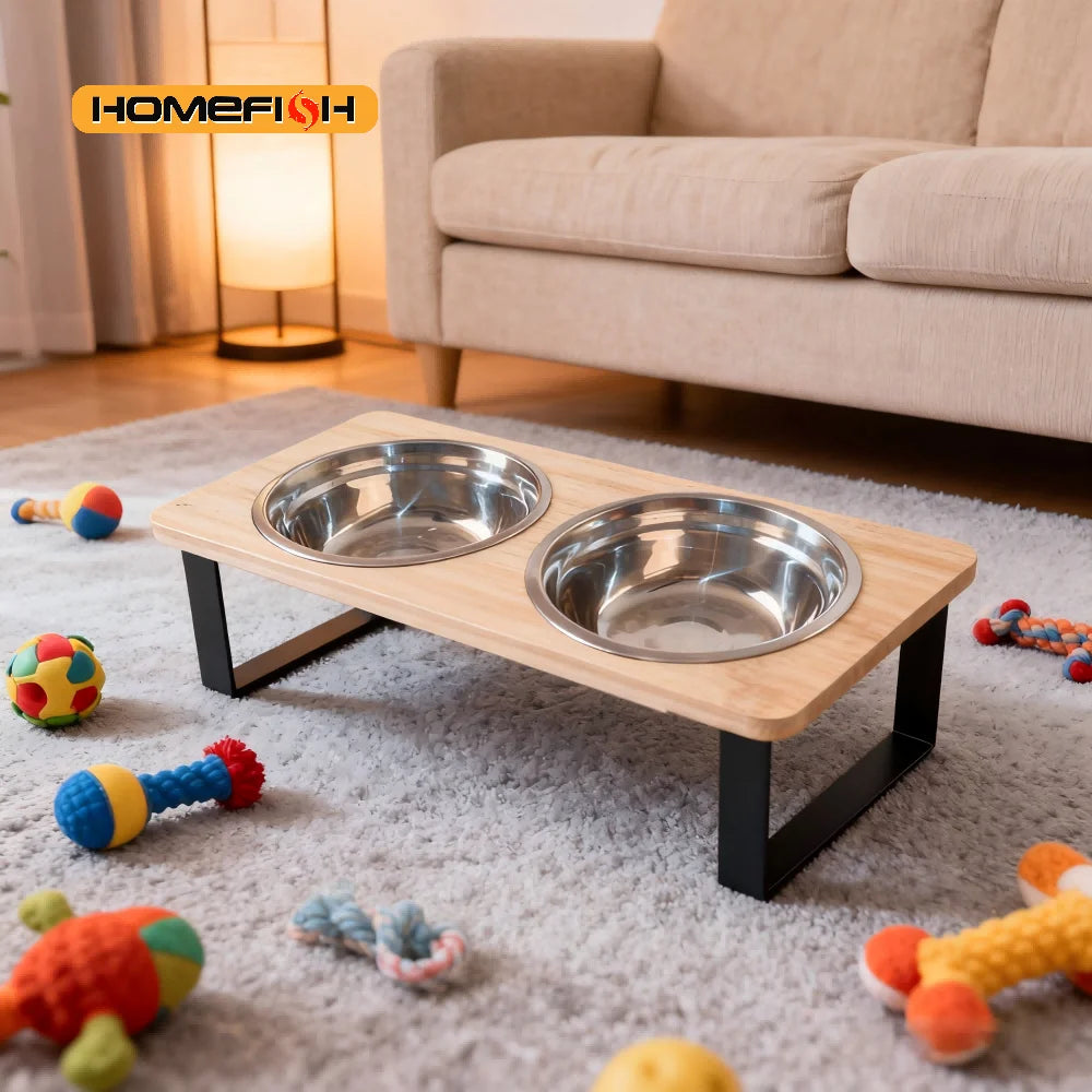 Elevated Tilted Cat Bowl Set