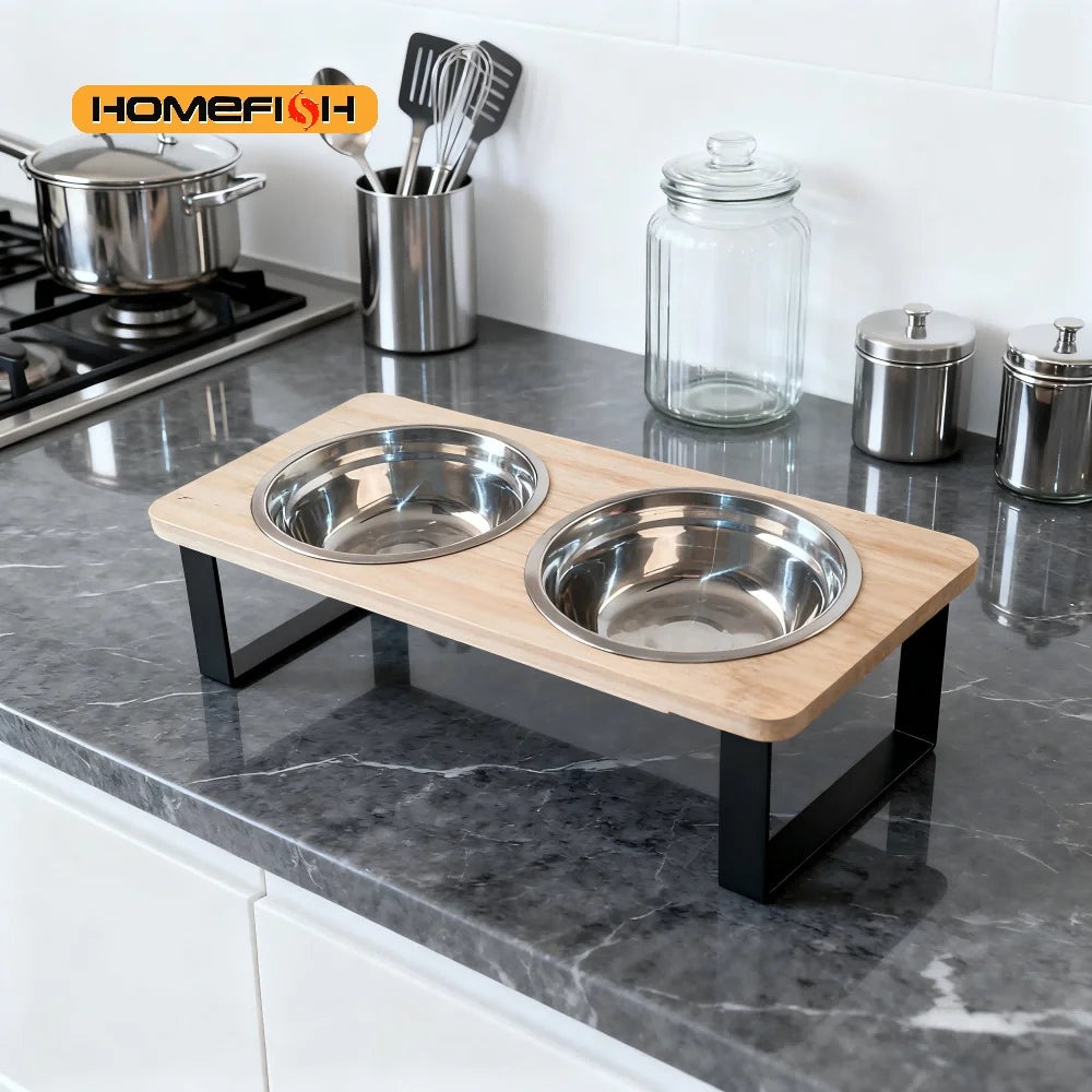 Elevated Tilted Cat Bowl Set