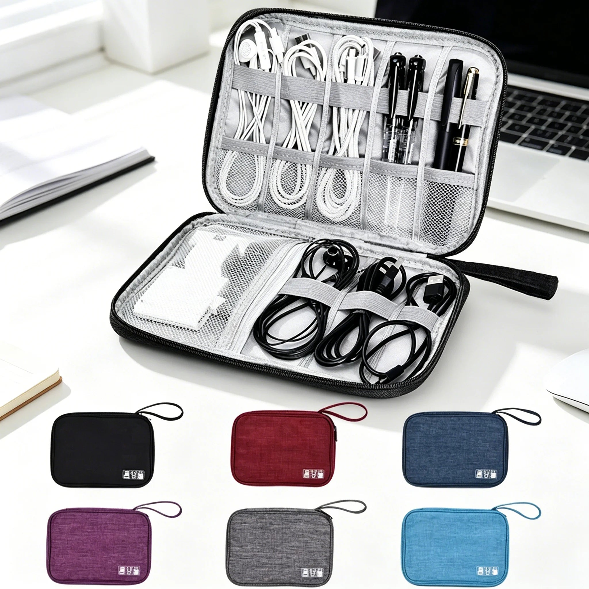 Portable Electronics Organizer Pouch