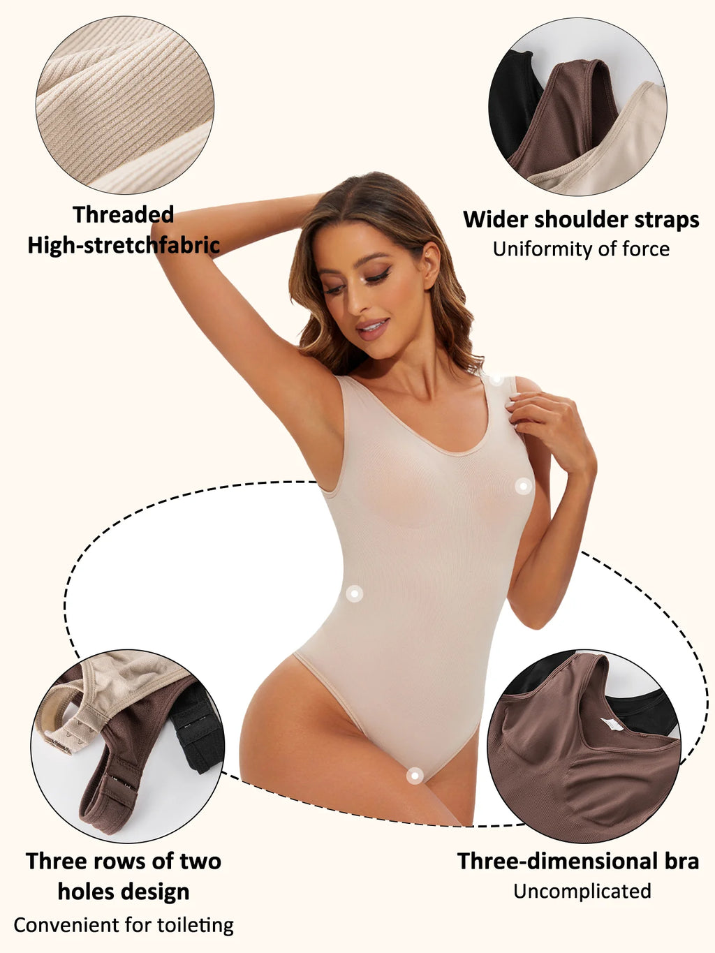 Seamless Thong Shapewear Bodysuit