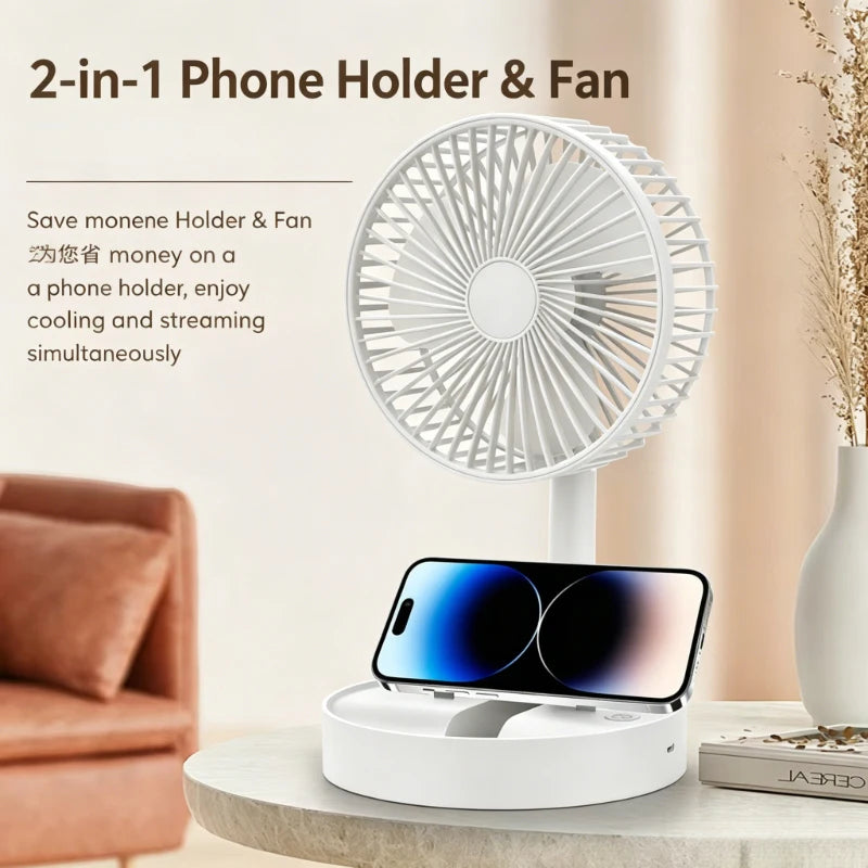 Foldable Desk Fan with Phone Stand