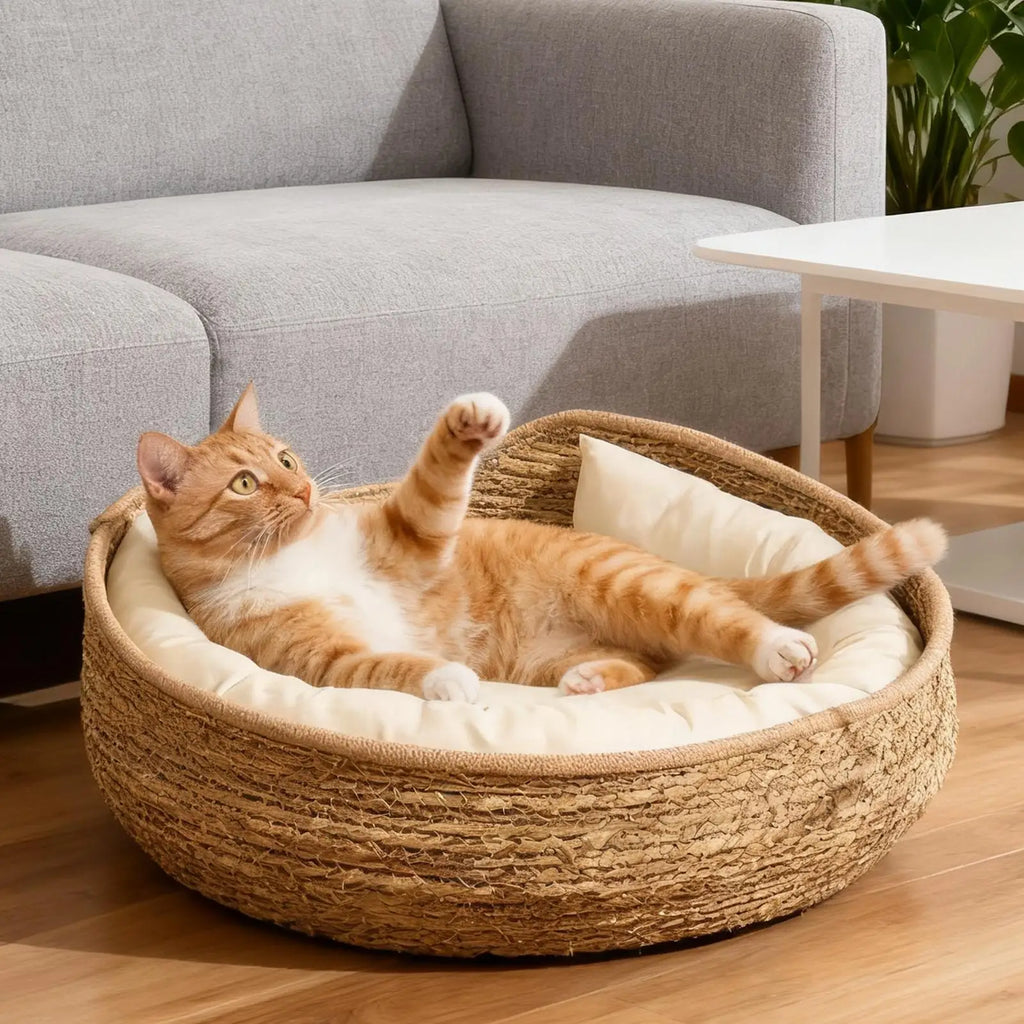 Woven Cotton Rope Cat Bed