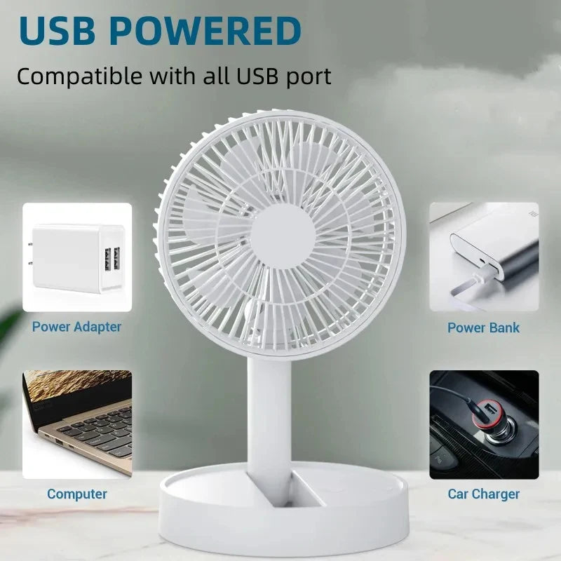 Foldable Desk Fan with Phone Stand
