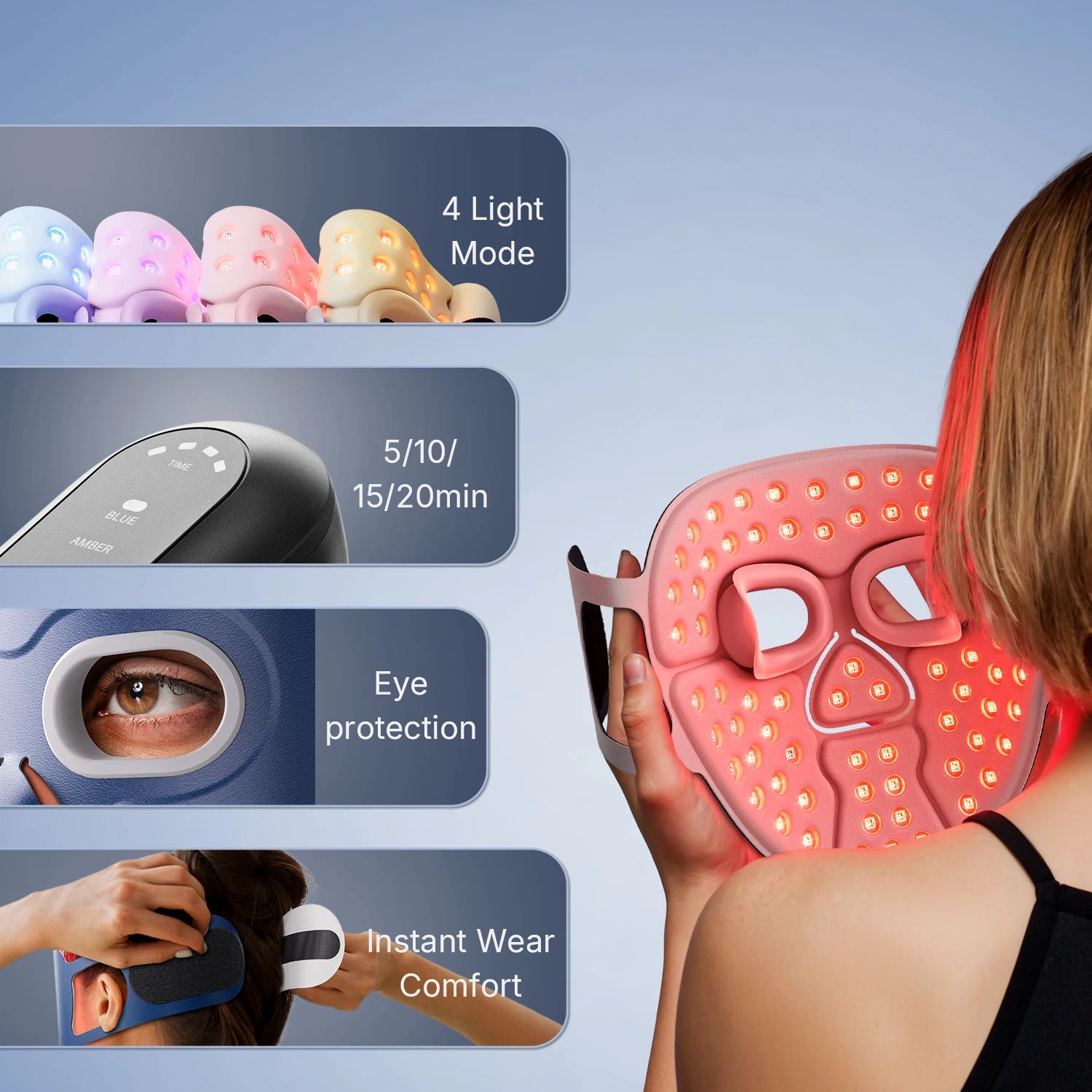 Wireless Red Light Face Mask