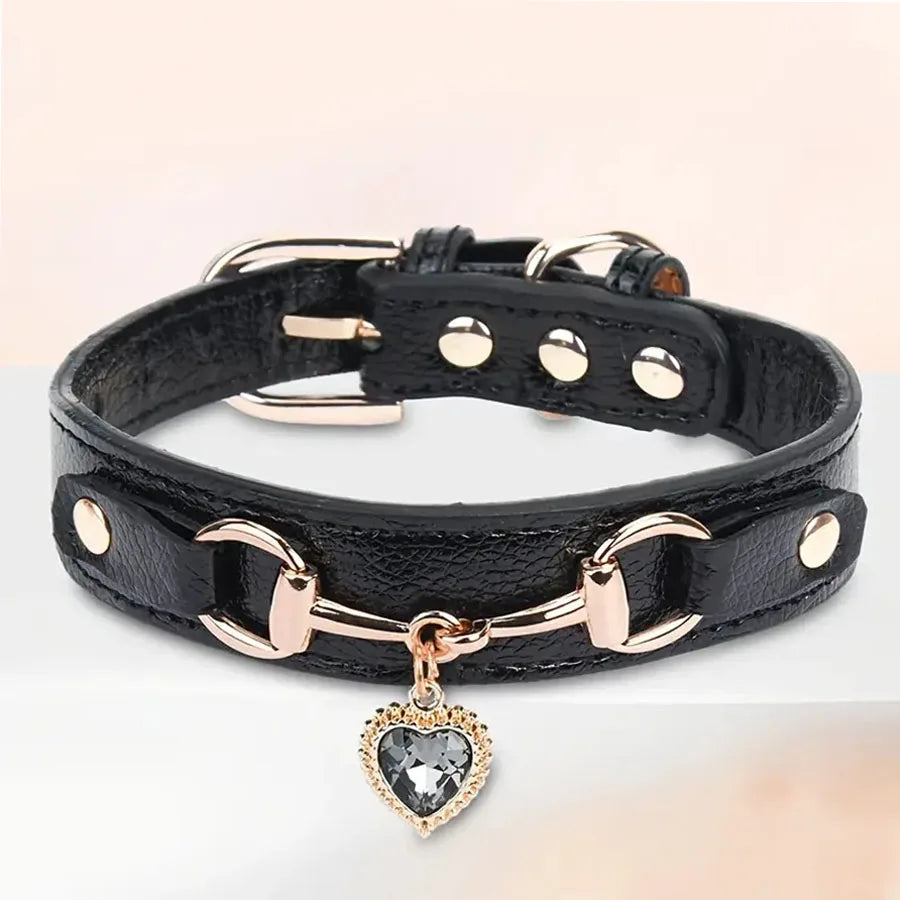 Delicate PU Leather Pet Collar