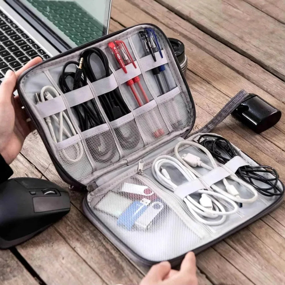 Portable Electronics Organizer Pouch